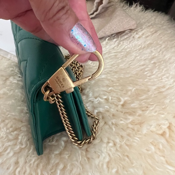 Gucci GG Marmont Matelasse Super Mini Bag in Emerald Green. *EUC - Picture 13 of 16
